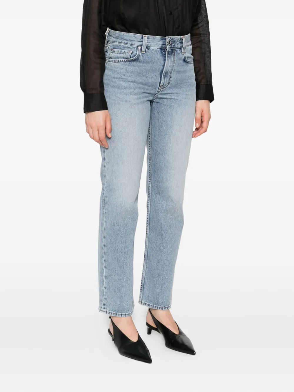 TOTEME five-pocket organic-cotton jeans Blauw