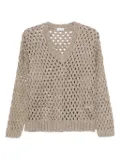 Brunello Cucinelli sequin-embellished open-knit sweater - Neutrals