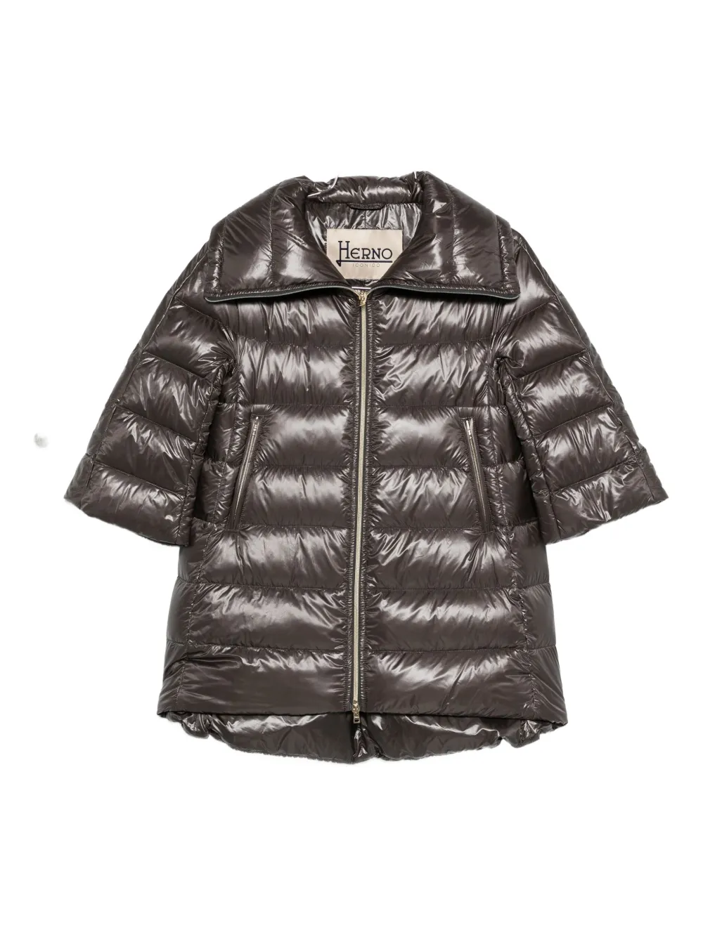 Herno Cleofe quilted zip-fastening coat Grijs
