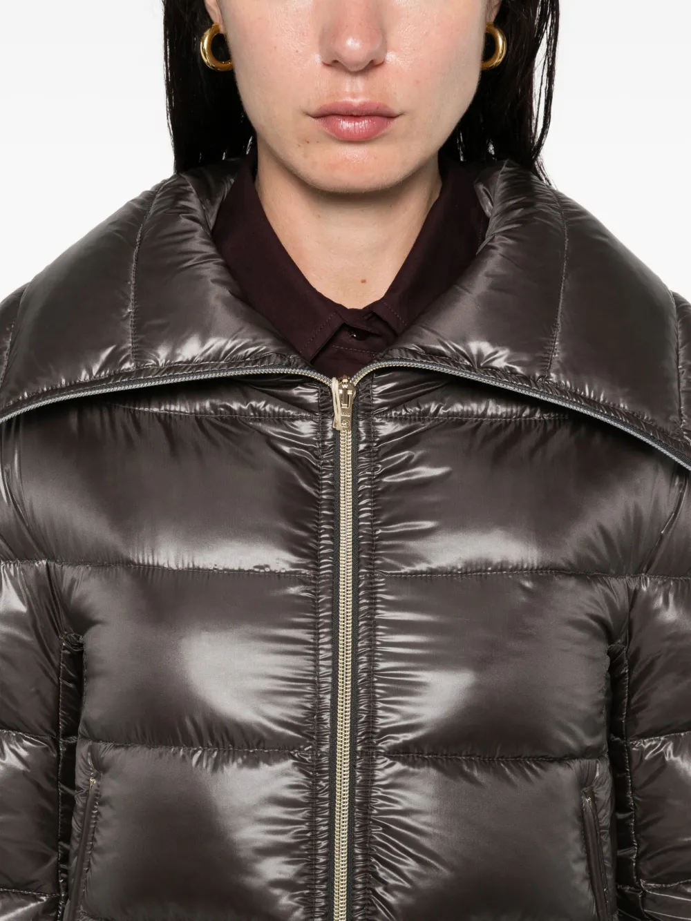 Herno Cleofe quilted zip-fastening coat Grijs