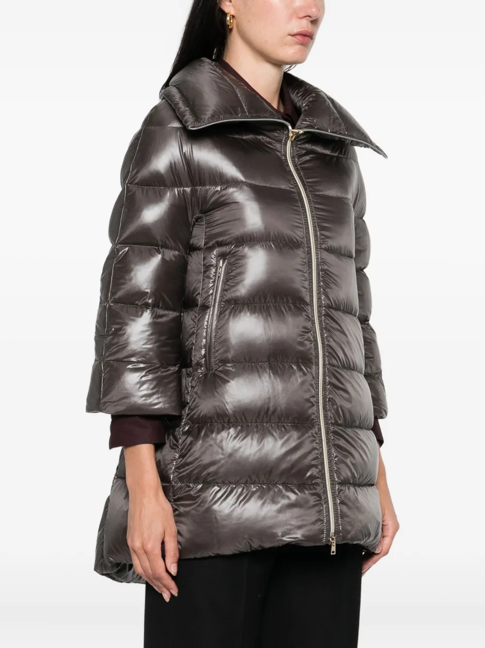 Herno Cleofe quilted zip-fastening coat Grijs