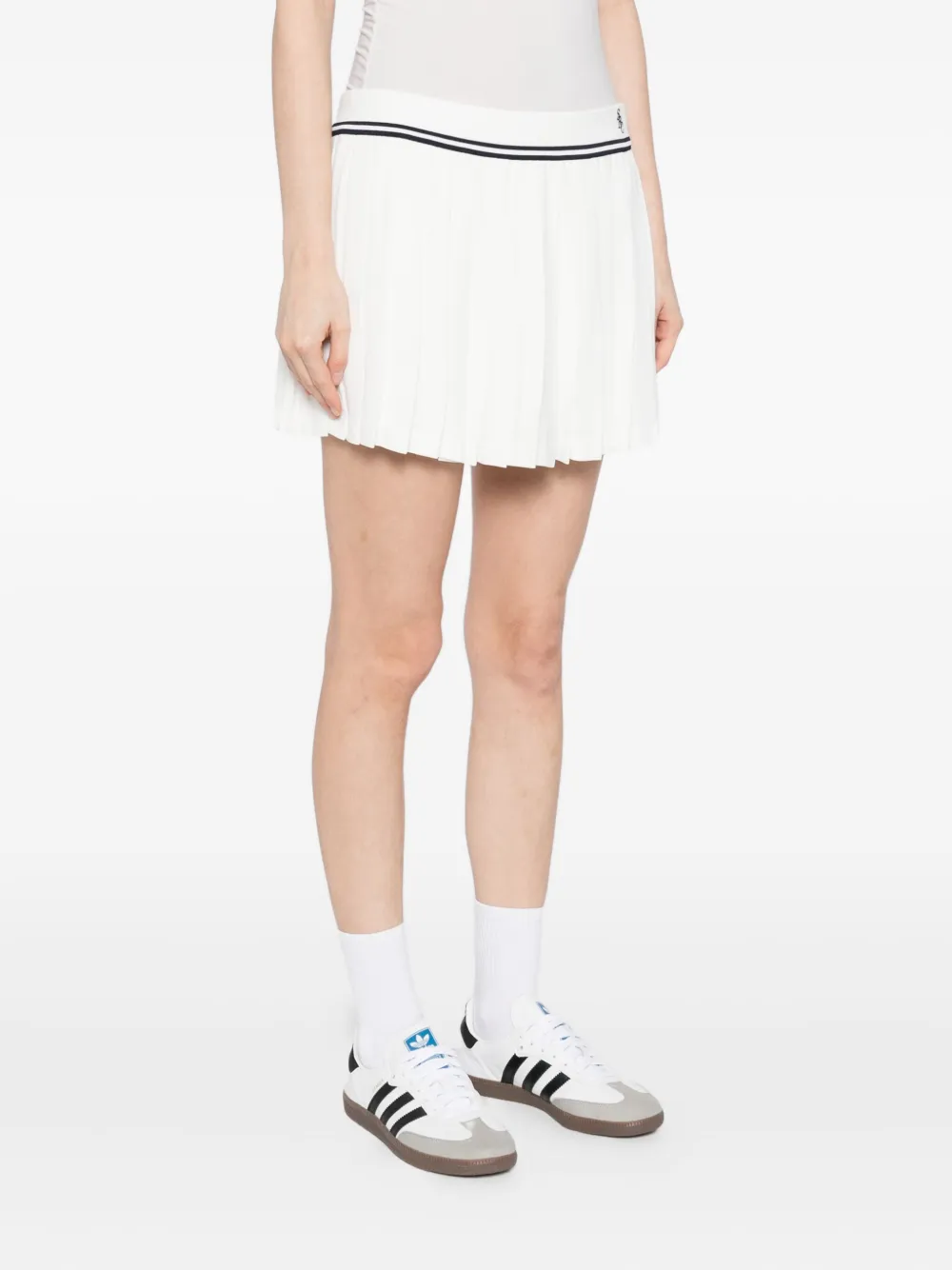 Sporty & Rich Rok met geplooide panelen Wit