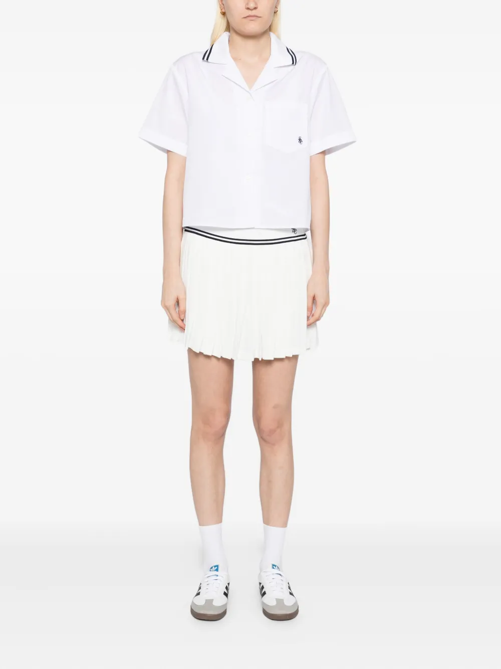 Sporty & Rich Rok met geplooide panelen Wit