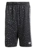 adidas leopard-print striped track shorts - Black