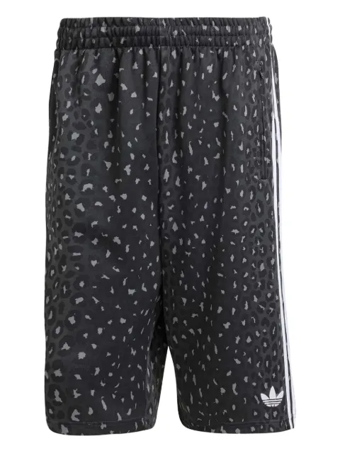 adidas leopard-print striped track shorts