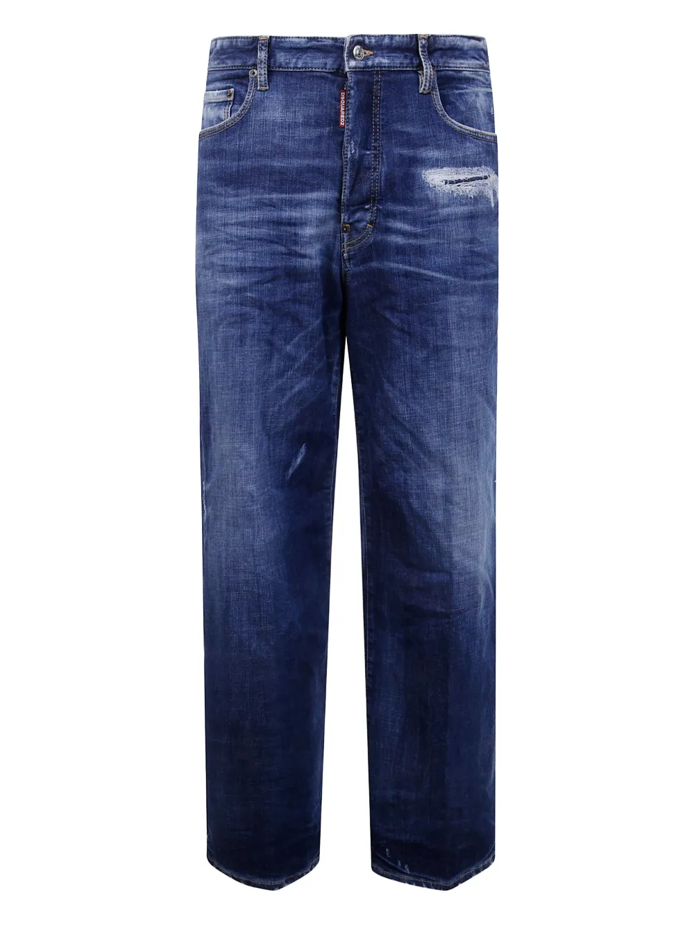 DSQUARED2 Katoenen jeans met gerafeld detail Blauw