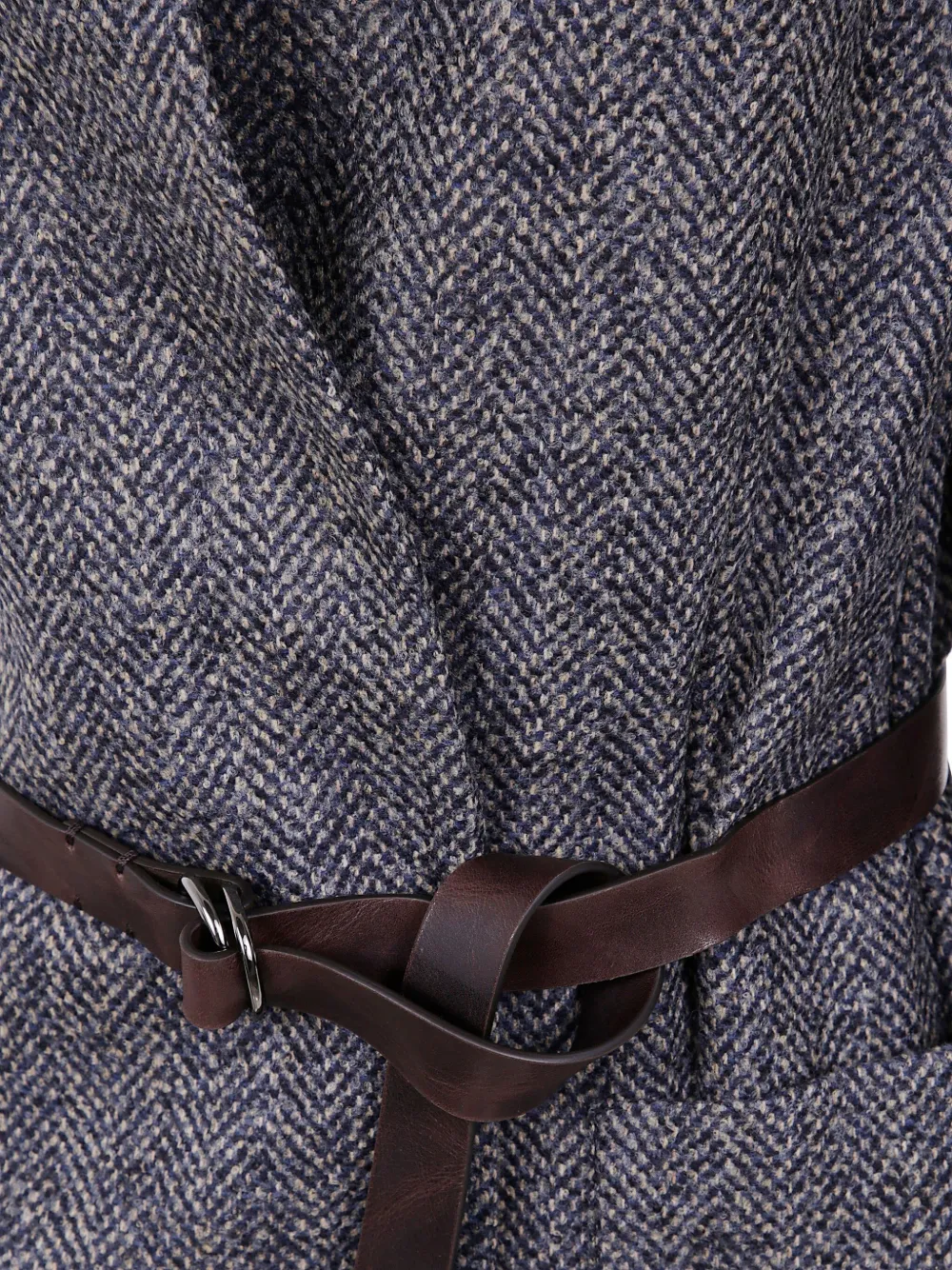 Brunello Cucinelli herringbone belted blazer Blauw