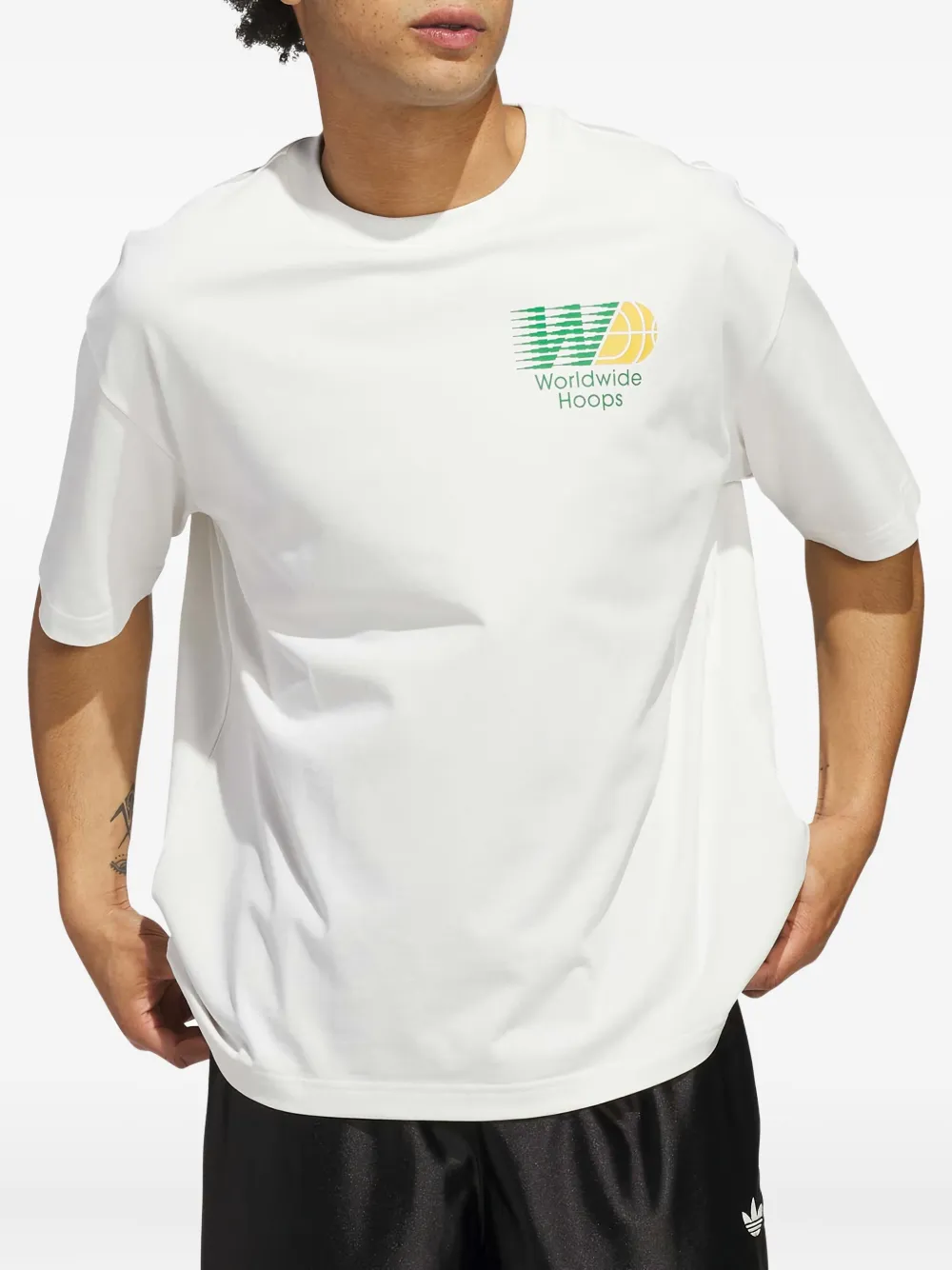adidas Worldwide Hoops Spotlight GFX T-shirt Wit