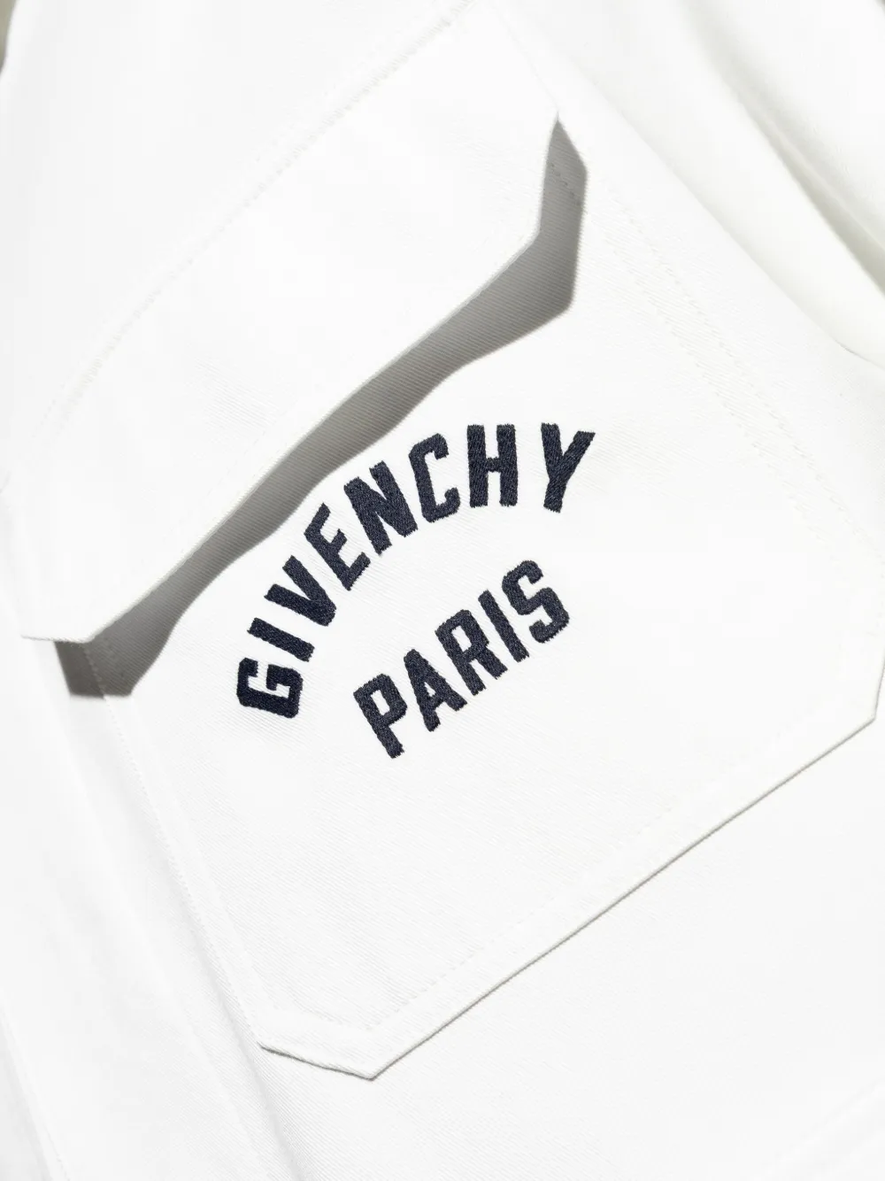 Givenchy Shirtjack met geborduurd logo Wit