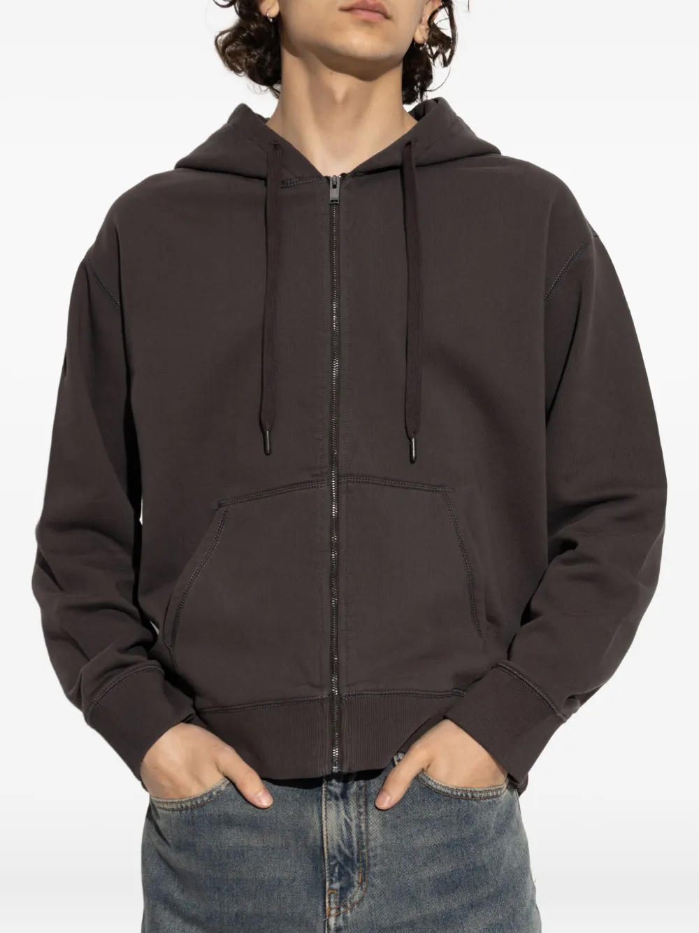 Zadig&Voltaire Sacha skull-print zip-up hoodie Bruin