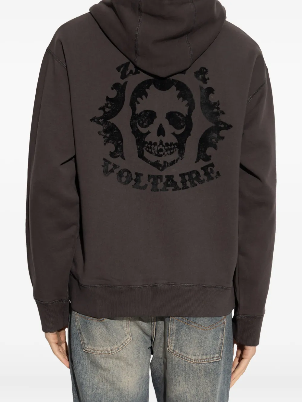 Zadig&Voltaire Sacha skull-print zip-up hoodie Bruin