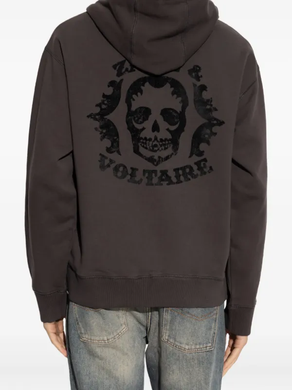 Zadig&Voltaire Sacha スカルプリント ジップアップ パーカー 