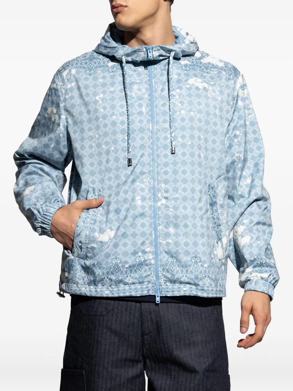 AMIRI Jack met paisley-print en capuchon Blauw