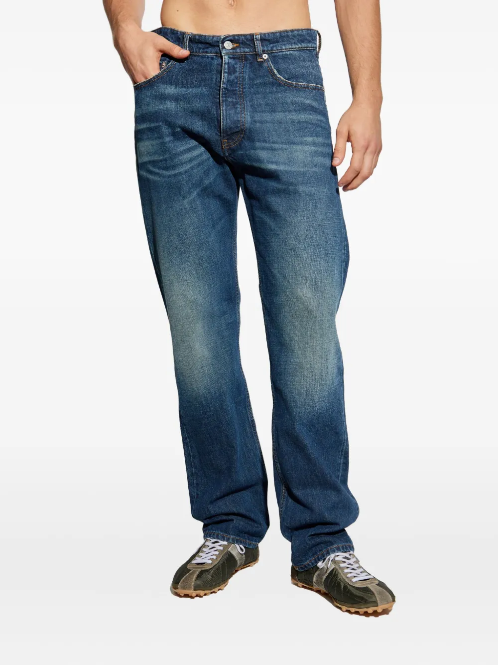 MM6 Maison Margiela logo-patch jeans Blauw