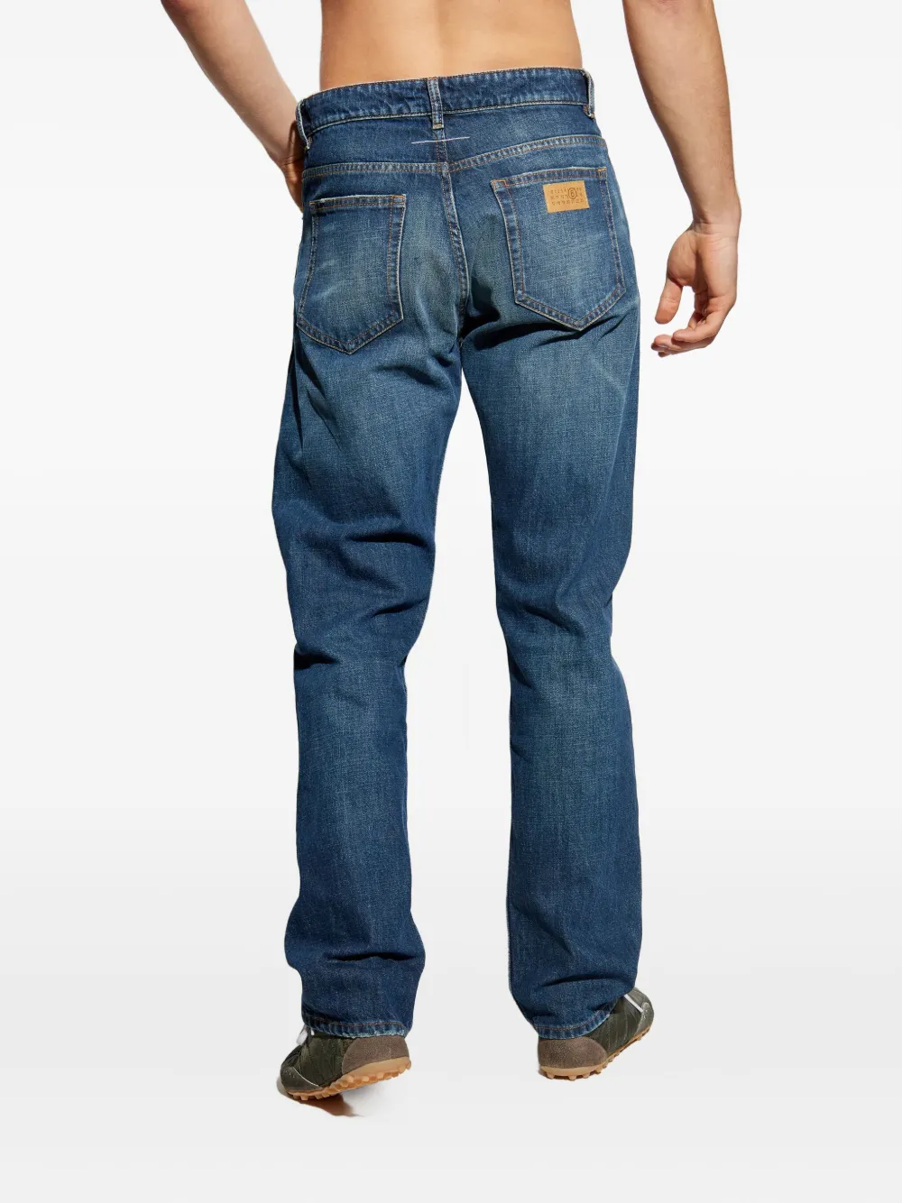 MM6 Maison Margiela logo-patch jeans Blauw