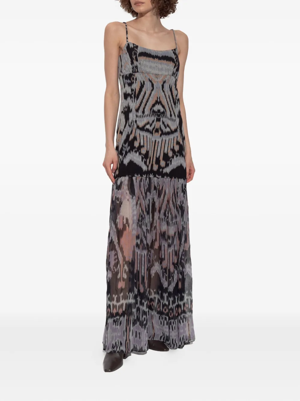 Ulla Johnson graphic-print tiered dress Zwart