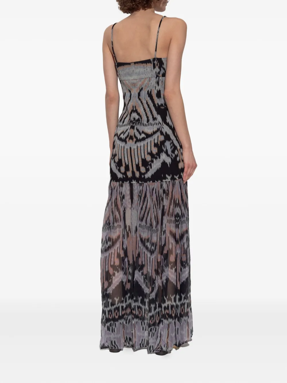 Ulla Johnson graphic-print tiered dress Zwart