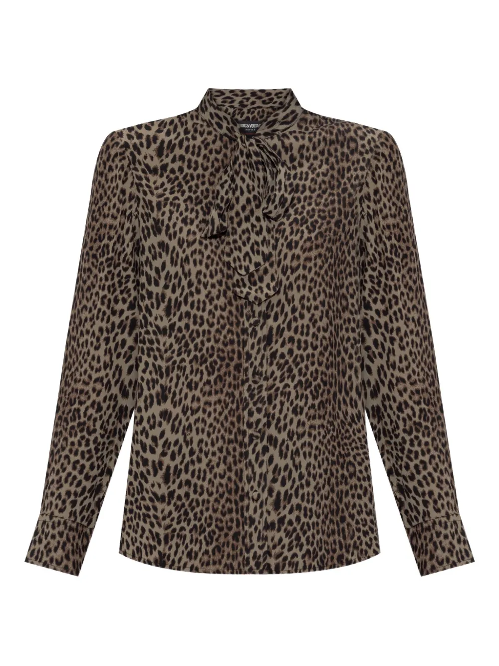 Zadig&Voltaire leopard-print tie-neck blouse Bruin