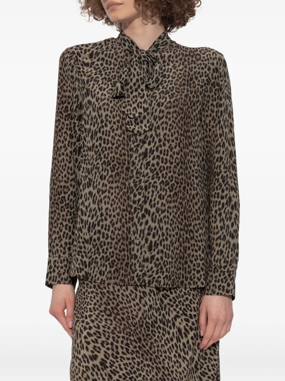 Zadig&Voltaire leopard-print tie-neck blouse Bruin