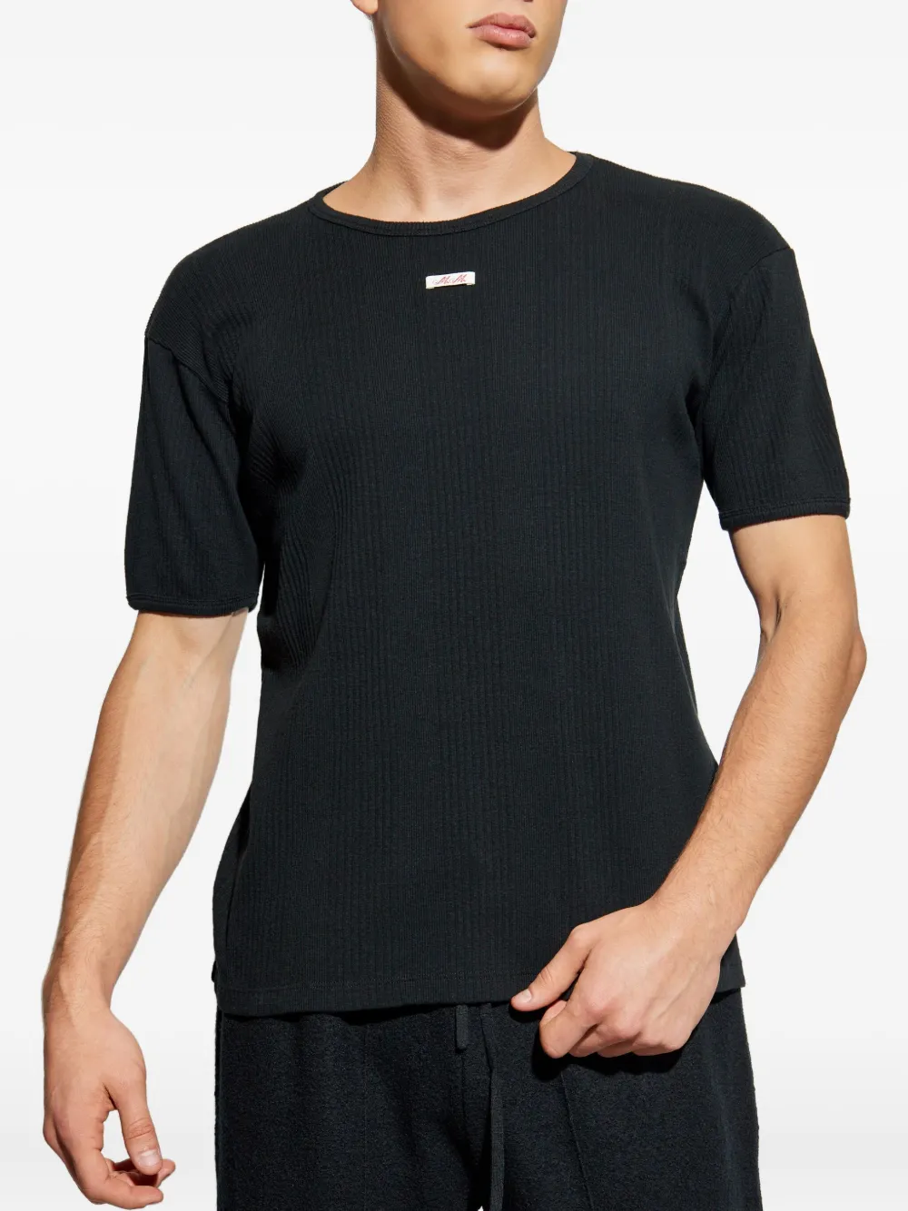 Maison Margiela ribbed crew-neck T-shirt Zwart