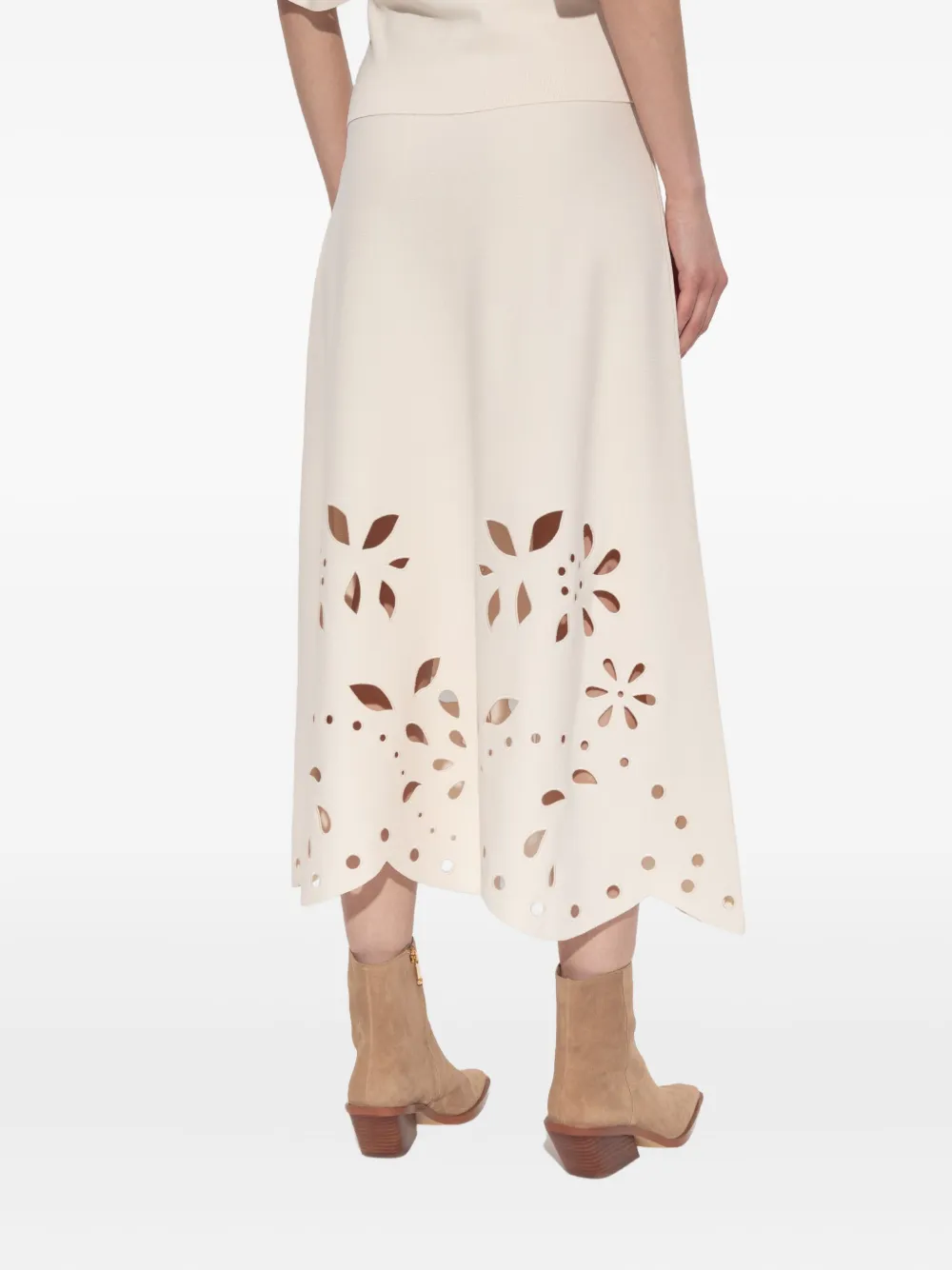 Ulla Johnson laser-cut scalloped skirt Beige