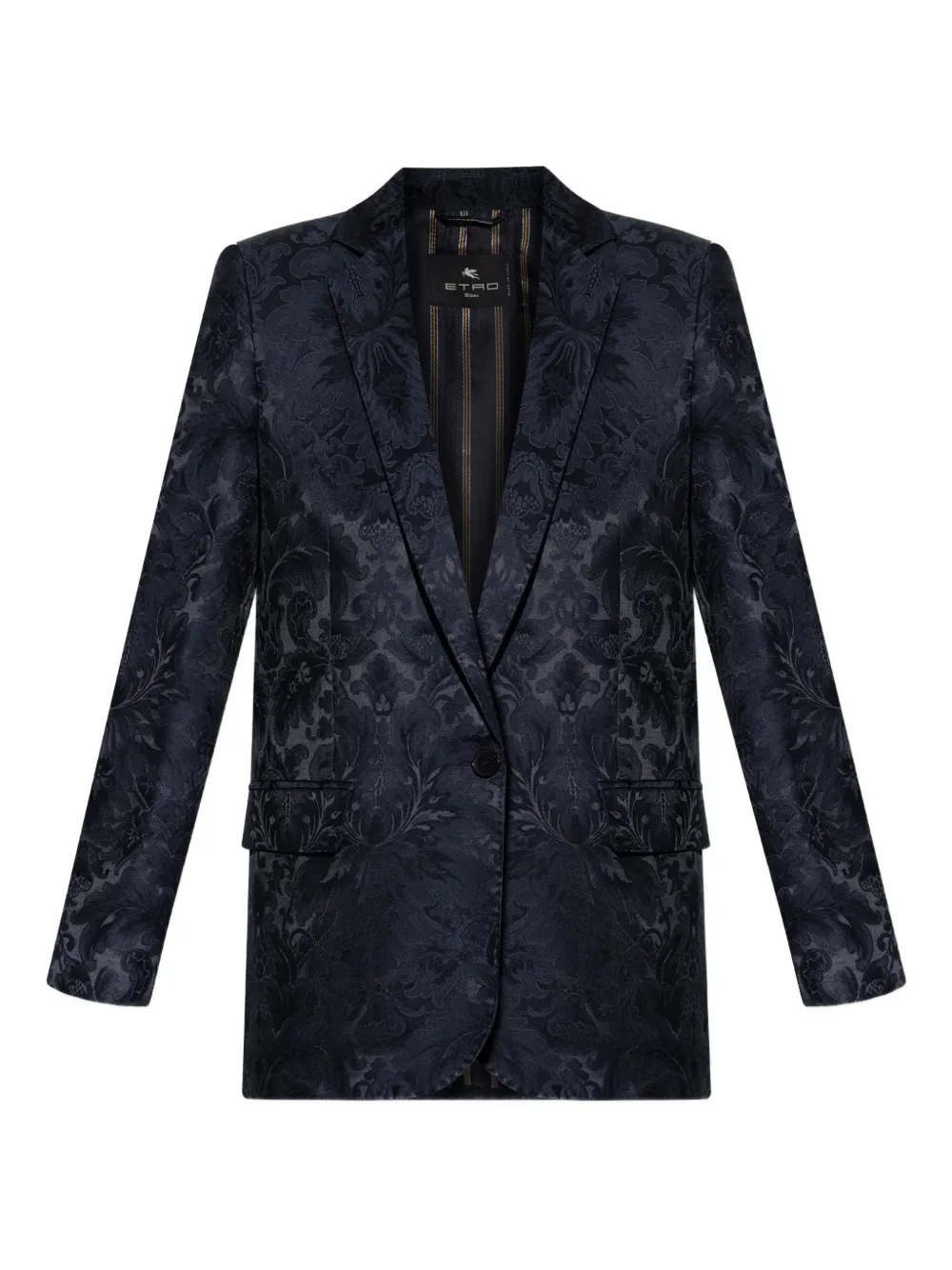 ETRO floral-pattern single-breasted blazer Blauw