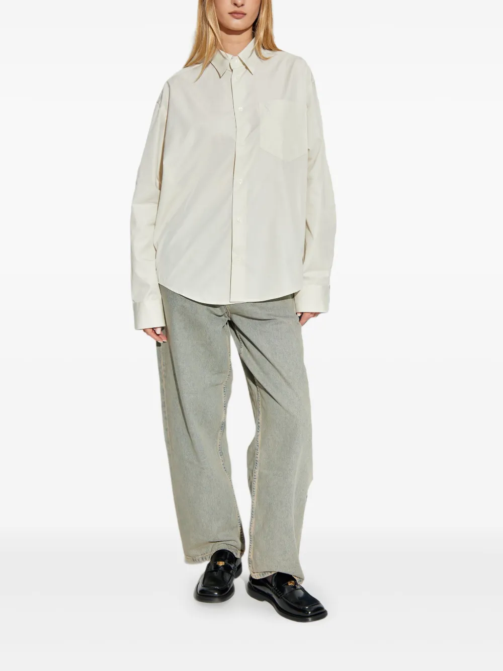 AMI Paris heart-embroidered long-sleeve shirt | Women | Image 2