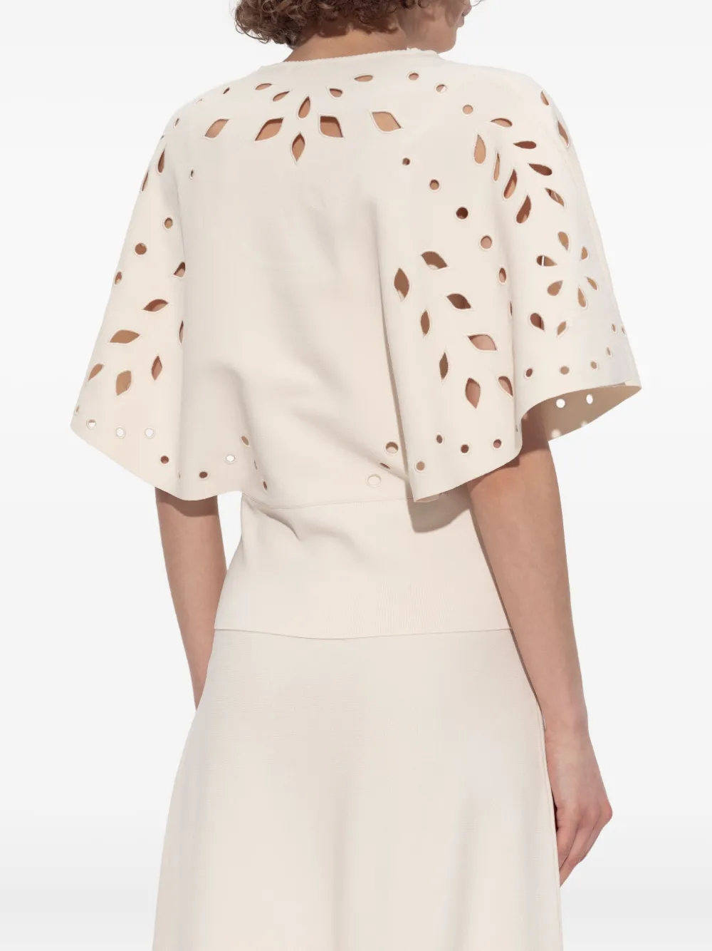 Ulla Johnson Josie T-shirt met uitgesneden details en korte mouwen Beige