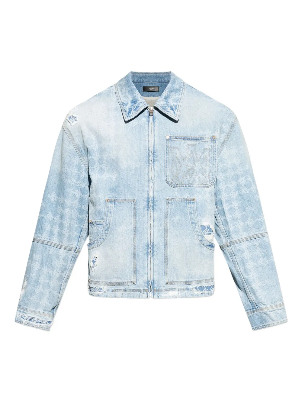 AMIRI Gerafeld denim jack Blauw