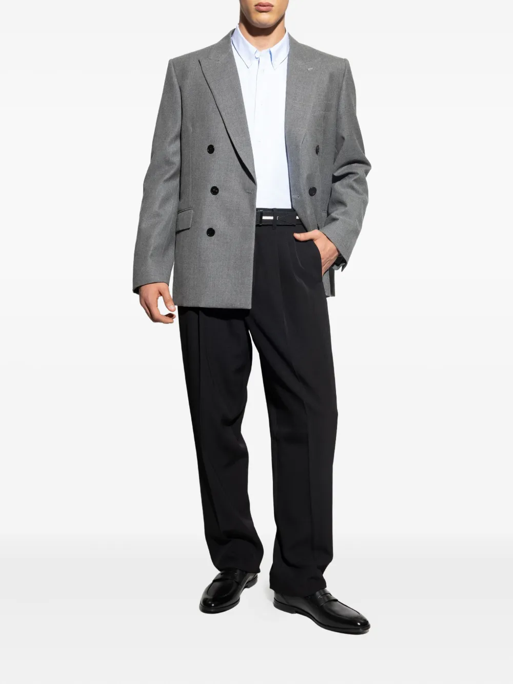 Givenchy double-breasted wool blazer Grijs