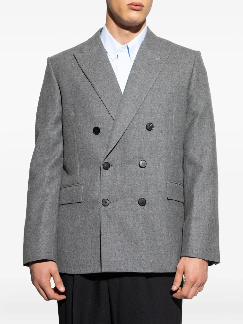 Givenchy double-breasted wool blazer Grijs