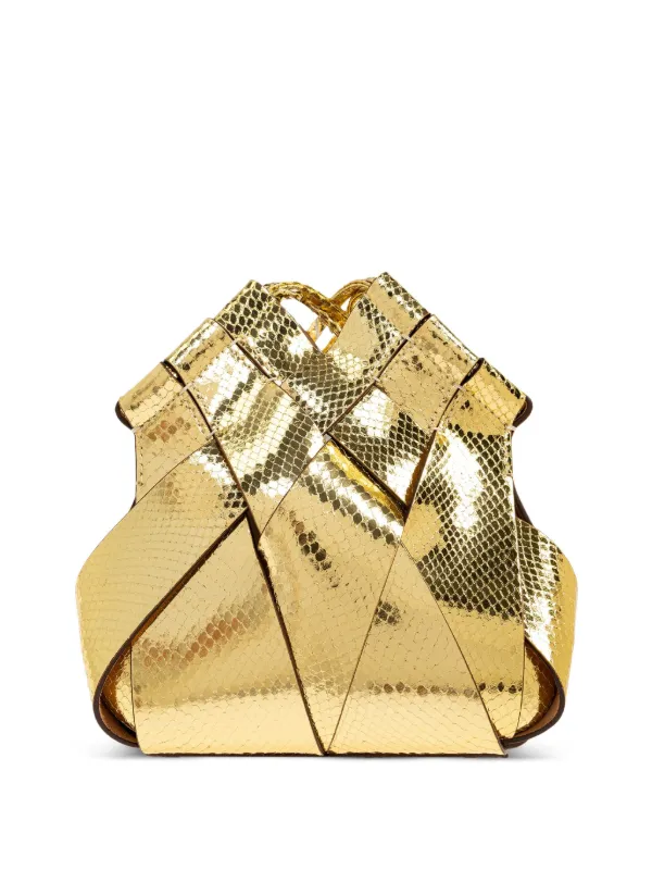 Ulla Johnson Charlotte Metallic Leather Cross Body Bag in Gold