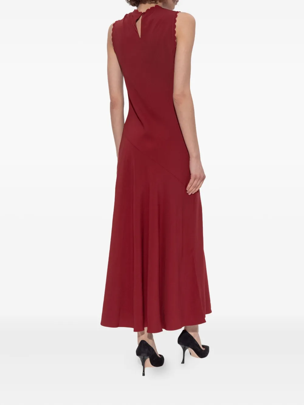 Ulla Johnson scallop-trim midi dress Rood