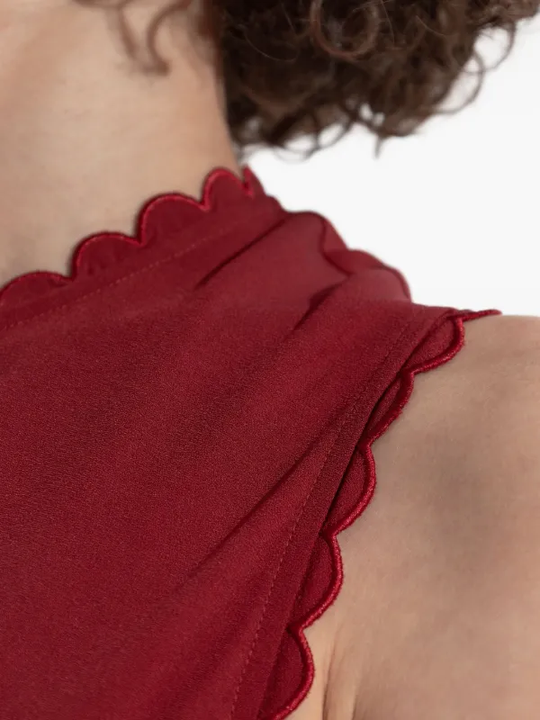 chiffon maxi dress red Elie Saab Chiffon Halter Maxi Dress Red main image 1