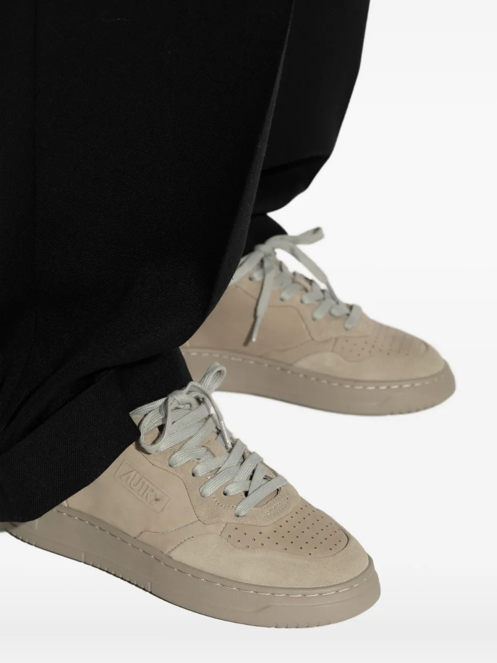 Autry Medalist perforated suede sneakers Neutrals