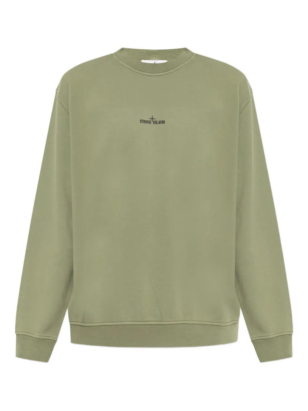 Stone Island logo-print cotton sweatshirt Groen