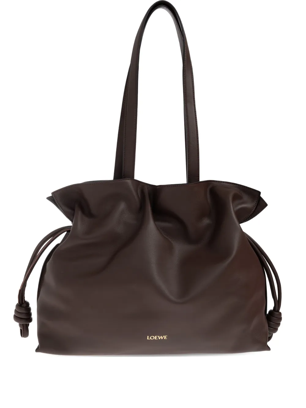 LOEWE Grote Flamenco leren shopper met geknoopt detail Bruin