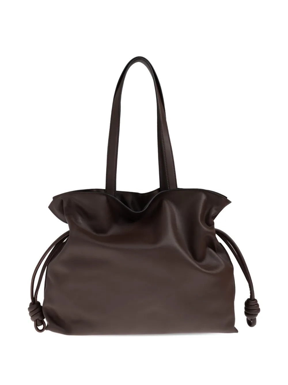 LOEWE Grote Flamenco leren shopper met geknoopt detail Bruin
