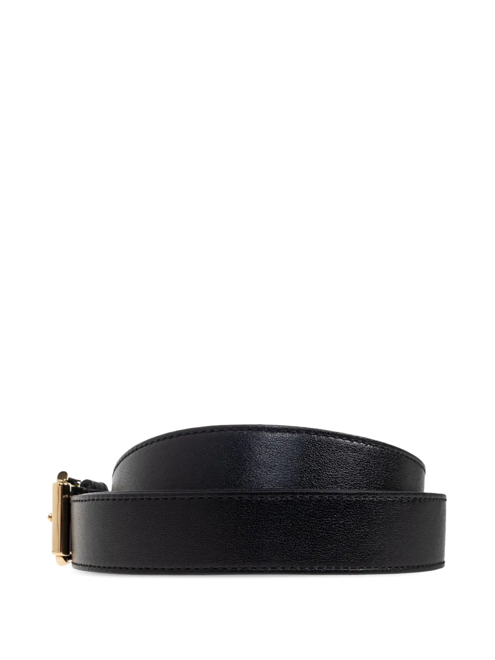 Givenchy gold-buckle leather belt Zwart