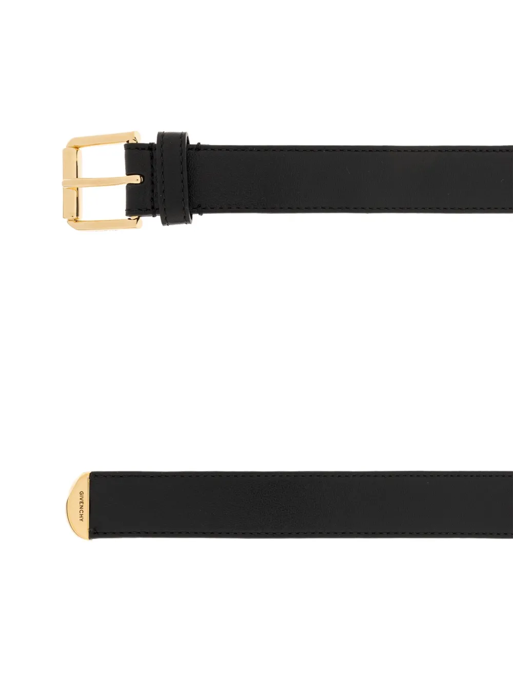 Givenchy gold-buckle leather belt Zwart