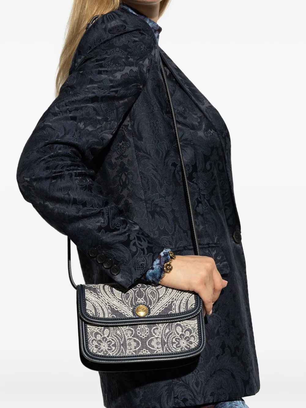 ETRO paisley-pattern flap tote bag Blauw