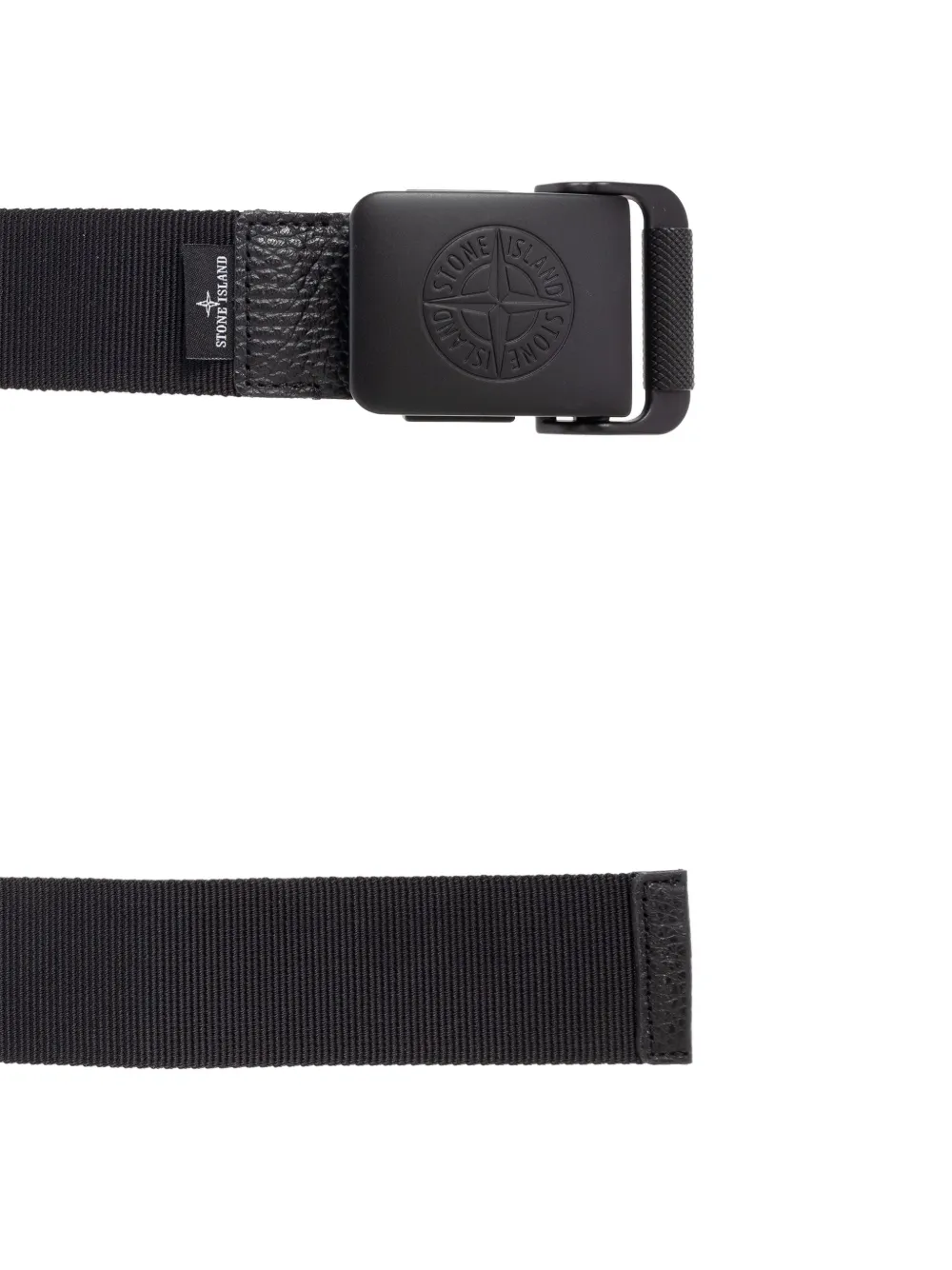 Stone Island 9300001 compass-logo buckle belt Zwart
