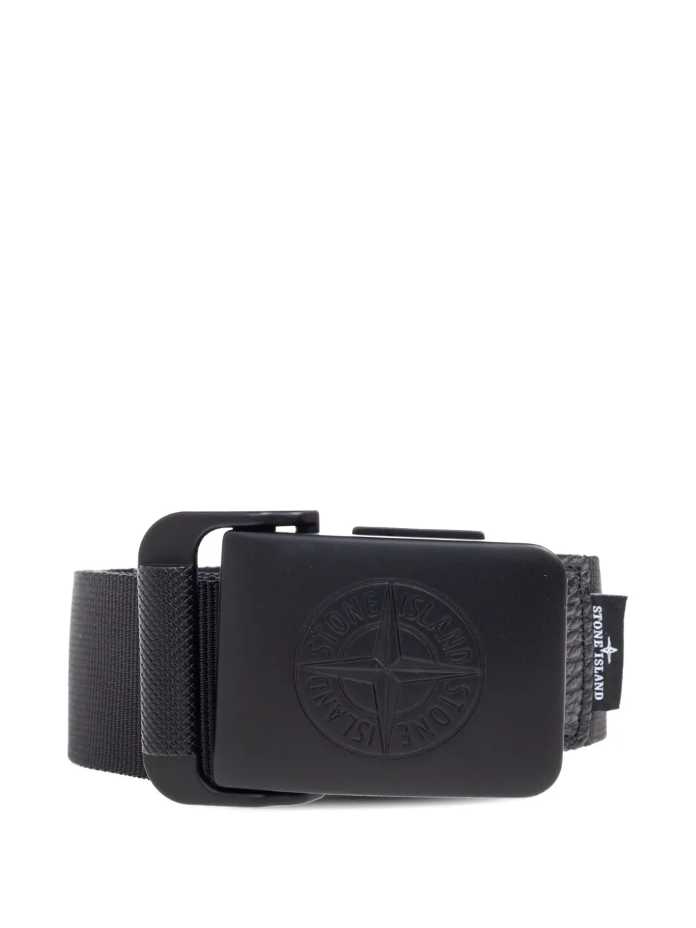 Stone Island 9300001 compass-logo buckle belt Zwart