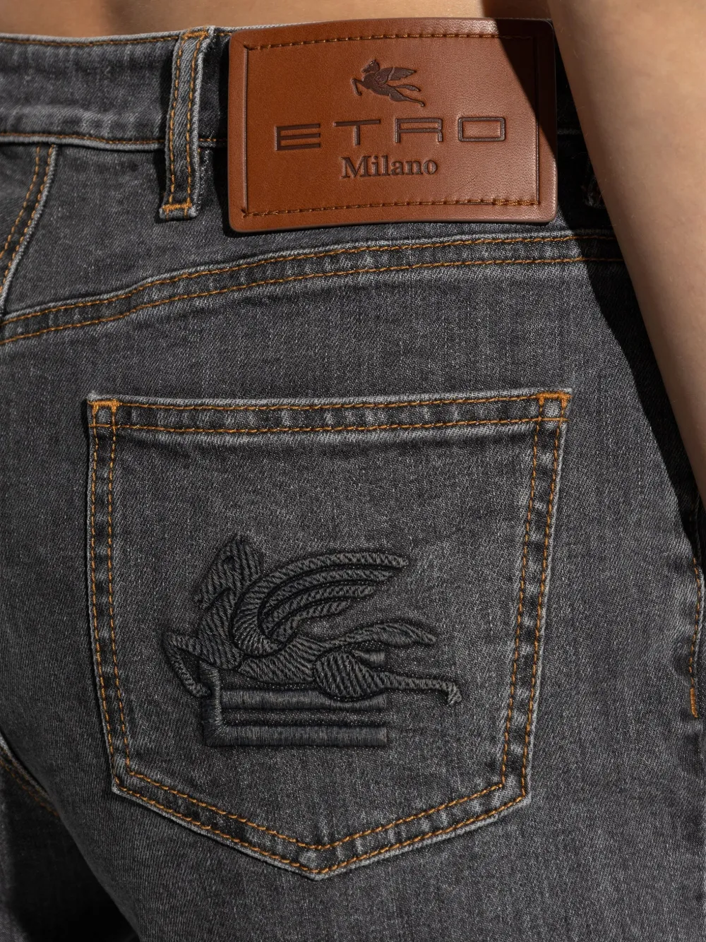 ETRO Pegaso-motif jeans Grijs