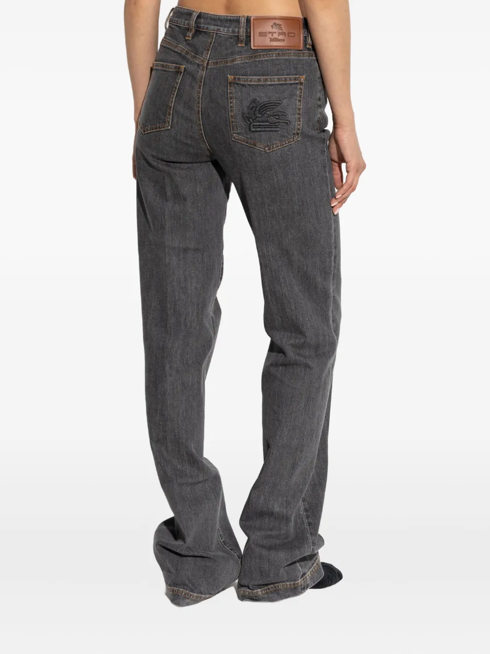 ETRO Pegaso-motif jeans Grijs