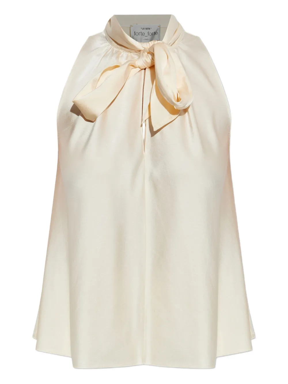 Forte tie-neck sleeveless top Beige