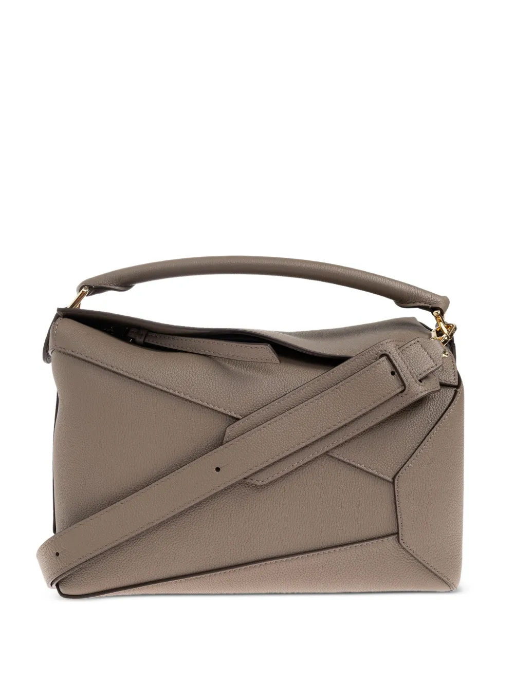 LOEWE Puzzle Edge medium leren shopper met omslag Bruin