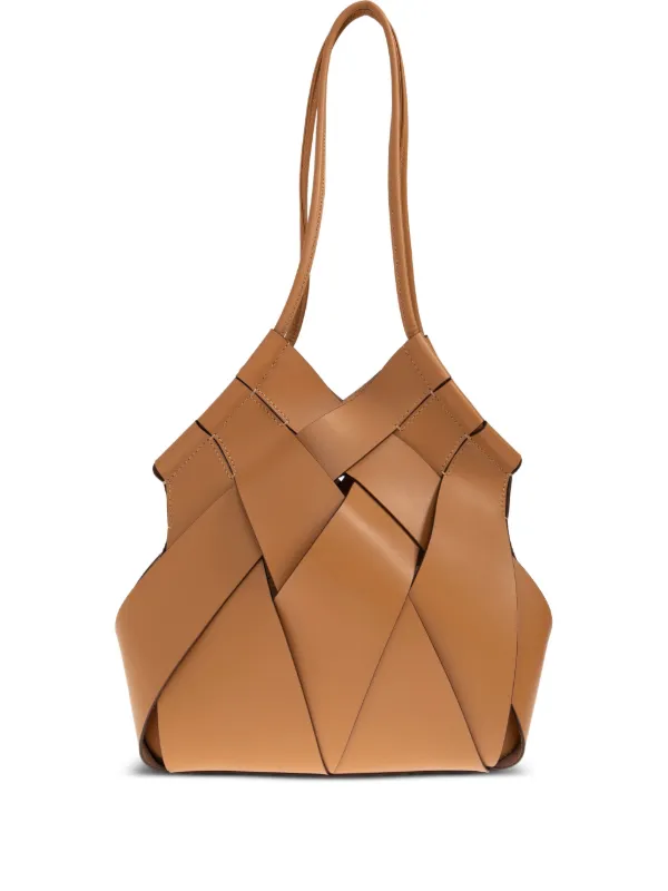 Ulla Johnson Charlotte Woven Leather Tote Bag in Brown
