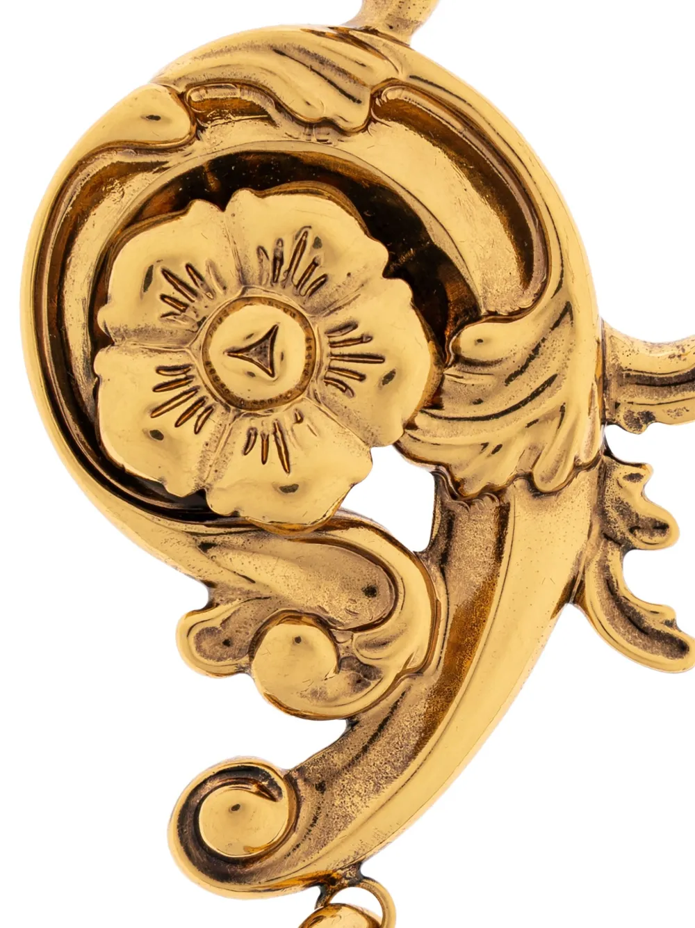 Etro Floral-scroll Brass Brooch In Gold