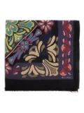 ETRO floral wool scarf - Black